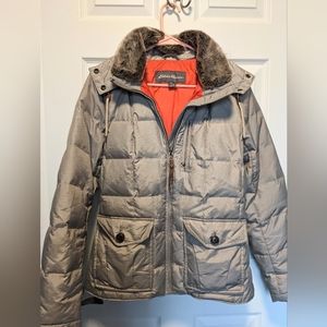 Eddie Bauer down jacket coat fur hood